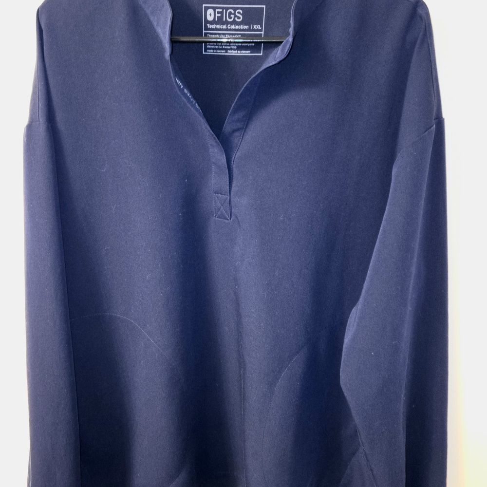 Figs Navy Blue Long-Sleeved Rafaela Scrub Top XXL